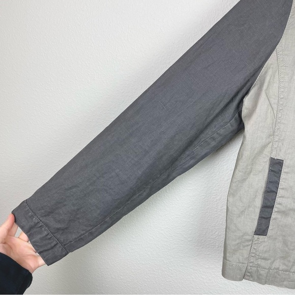 Eileen Fisher Women's Medium Coated Organic Linen Moto Jacket Full Zip Collared - Picture 4 of 16